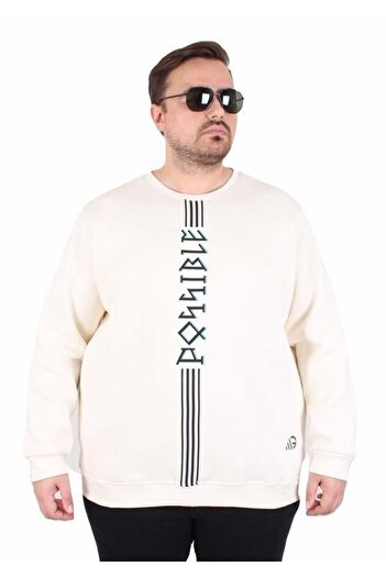 Starbattal Large Size Crew Neck 3Ip Sweat Possible 25719 Beige