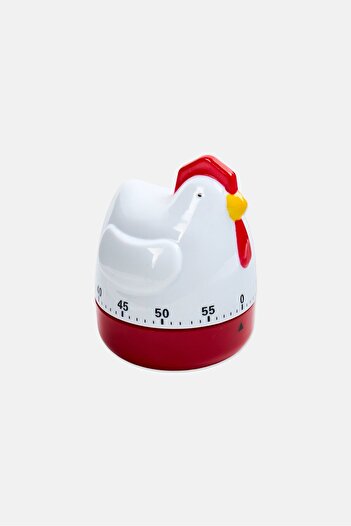 Muy Mucho Chicken Timer Mechanical Kitchen Cooking Alarm Clock, White