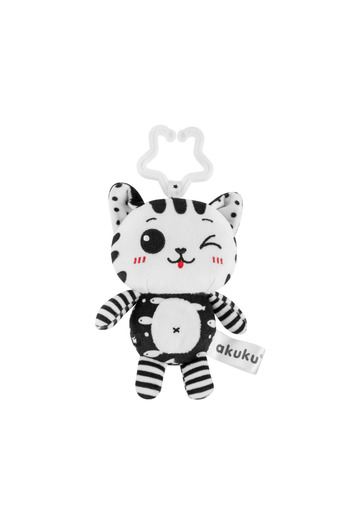 Akuku Plush toy for children, Akuku, Cat, Black and White
