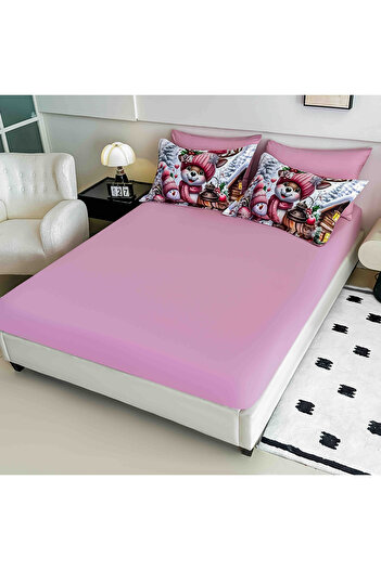 CHIRASO Christmas Bedding CHIRASO, 5D, ELASTIC Sheet 180x200+30cm, Duvet Cover, 4 Pillowcases, Reindeer Cub