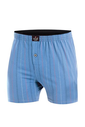 Öts Men's Boxer Shorts Striped, Buttoned (100% Cotton)