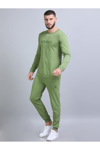 Bushirt By Styli Men Embroidered Loop Knit Sweatshirt and Joggers Set