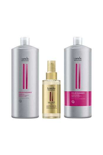Londa Professional Package for dyed hair, Color Radiance, Shampoo 1000ml, Conditioner 1000ml, Oil