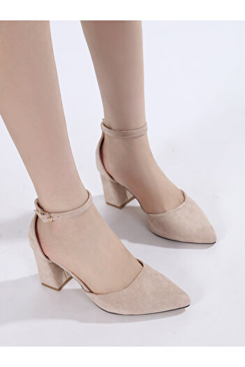 Sneak-a-Peek By Styli Plain Ankle Strap Block Heel Shoes