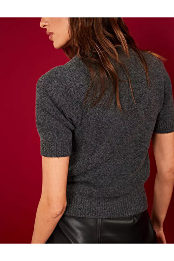 VERY V by short sleeve sweater, grey
