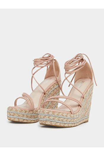 Raid By Styli Francis Strappy Tie-Up Embellished Wedge