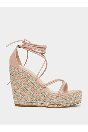 Raid By Styli Francis Strappy Tie-Up Embellished Wedge