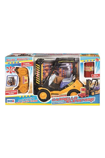 RS Toys Remote control forklift for children, pallet and barrel, 7 functions, 1:14 scale