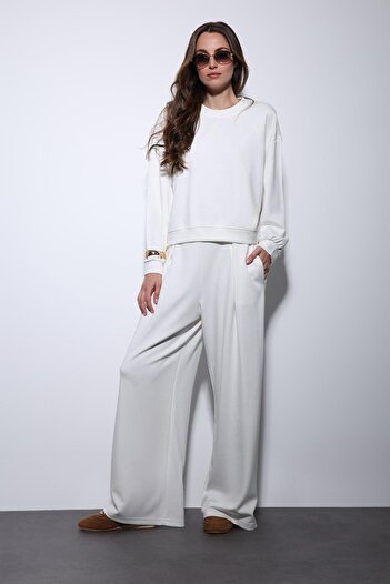 Antioch Ecru Wide Leg Relaxed Women's Suit