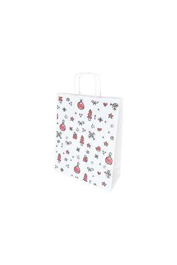 Papette Set of 10 Kraft Paper Bags with Pattern 12 Christmas 24 x 31(H) x 10cm