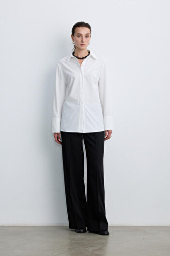 BE BLUE Ekru Shirt with Binding Detail