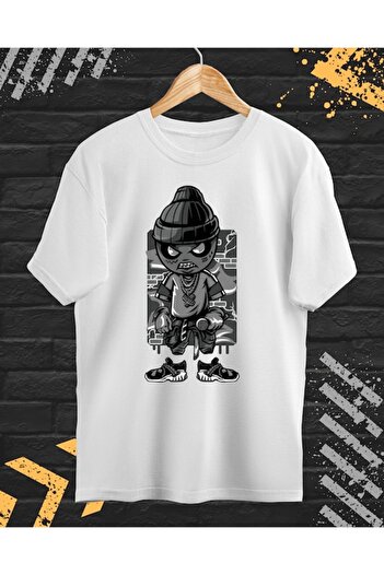 OEM Men's Printed T-Shirt, MC Zombies, Cotton, White, XL (INTL)