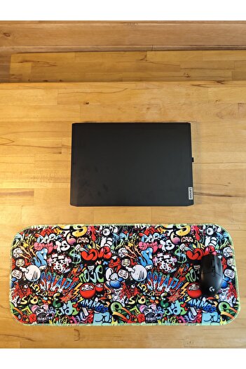 sgeteknoloji SGE TEKNOLOJİ 70X30 CM ФОСФОРЕСЦЕНТНА МИШКА З ФОСФОРЕСЦЕНТНИМ ШВОМ ДЛЯ ГЕЙМЕРІВ