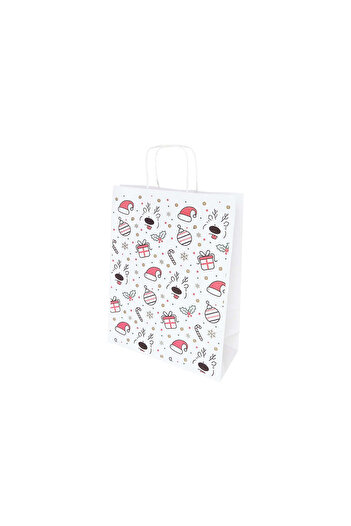 Papette Set of 10 Kraft Paper Bags with Pattern 13 Christmas 24 x 31(H) x 10cm