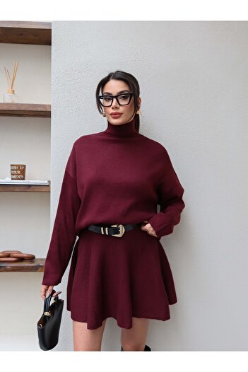 ESRAHELVACI Turtleneck Knitwear Skirt Set