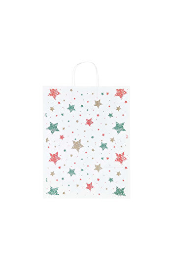 Papette Set of 10 Kraft Paper Bags with Pattern 5 Christmas 32 x 41(H) x 12cm