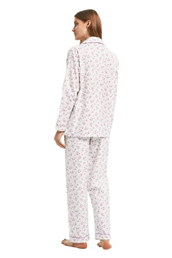 Global Women's Pajama Set - 100% Cotton, Woven Fabric, Classic, Pink Floral, Size 2XL