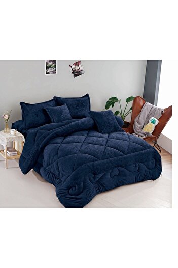 SNOOZYL Double bedspread made of soft velvet and fur with a hotel design for a luxurious hotel experience