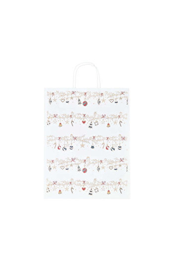 Papette Set of 10 Kraft Paper Bags with Pattern 6 Christmas 32 x 41(H) x 12cm