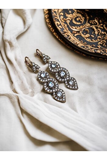 FAYRA ACCESSORIES Crystal Stone Diamond Mount Spiral Earrings