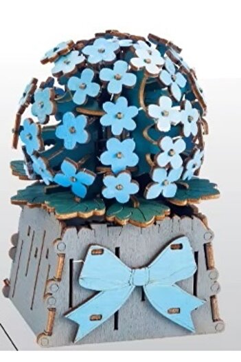OEM 3D Wooden Puzzle 82 Pieces - Forget-me-not Flowers in Pot