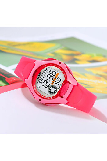 Skmei Children's Watch Led Digital Sport Casual Stopwatch Alarm Pink