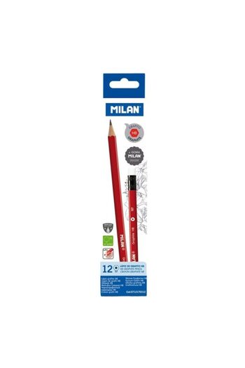 Milan Graphite Pencils, Color Gray, Material Wood, Hardness HB, Hexagonal Body, 12 pcs/set