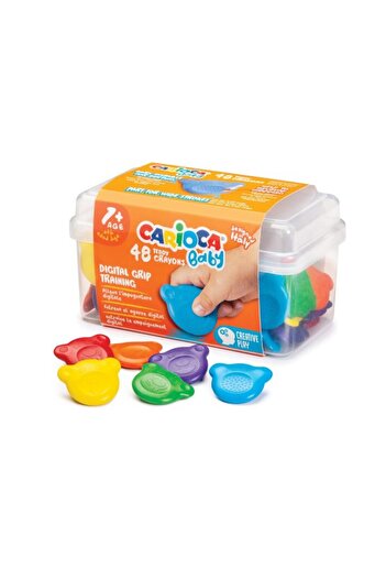 CARIOCA Crayons, Color Multicolor, Material Wax, Teddy Shape with Grip, 48 pcs/set