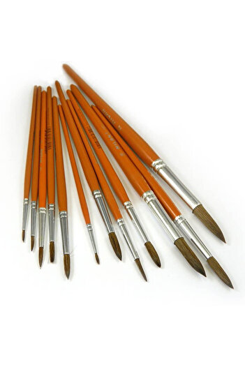 Milan Paint Brushes, Color Multicolor, Material Hair, Round Tip, Assorted Sizes, 144 pcs/Display
