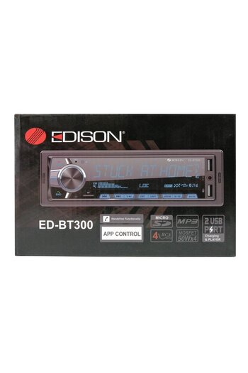 Edison ED-BT300 Oto Teyp MP3 Çalar/FM Radyo/USB/AUX/SD/BT/2 Amfi Çıkışlı/4*50W/APP Kontrol/Kumanda