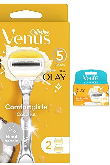 Gillette Comfortglide Olay Women's Shaver + 2 Spare Razor Blades