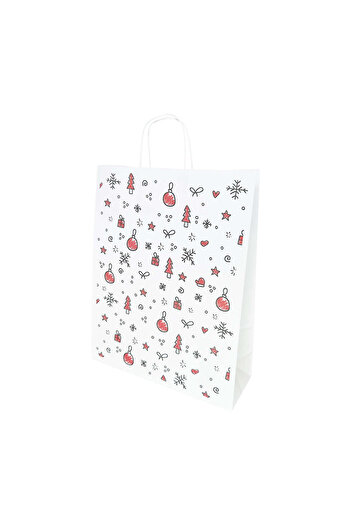 Papette Set of 10 Kraft Paper Bags with Pattern 12 Christmas 32 x 41(H) x 12cm