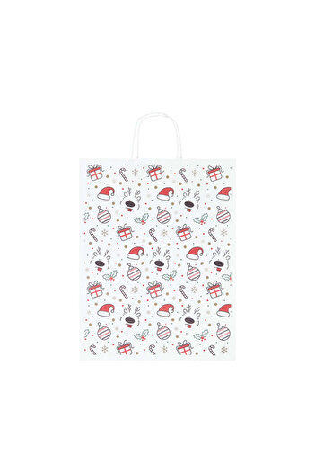 Papette Set of 10 Kraft Paper Bags with Pattern 13 Christmas 32 x 41(H) x 12cm