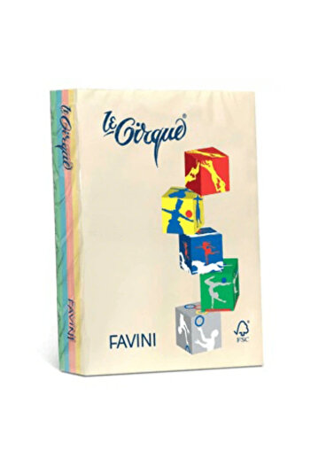 Favini Cardstock, 5 Pastel Colors, Size A4, 160 g/m², 250 pcs/set