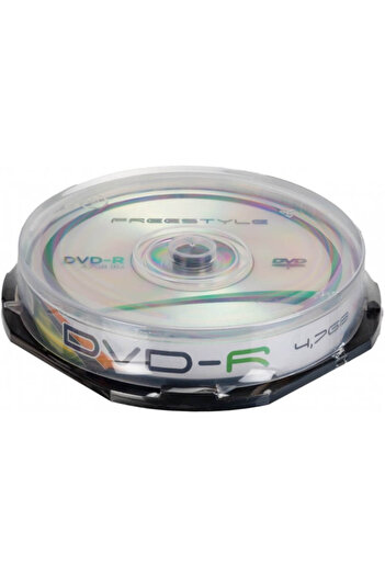 Omega Set of 10 DVD-R, Color Silver, Material Plastic, Capacity 4.7 GB, Speed 16X
