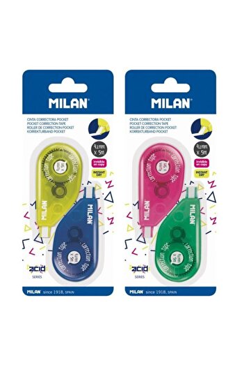 Milan Bandă corectoare, culoare albă, material plastic, dimensiune 4,2 mm x 5 m, 2 buc/set