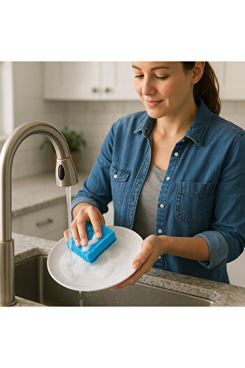 DUFF CLEAN 10 Pcs Blue Power Dishwashing Sponge”