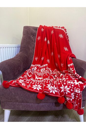 ART ÇEYİZ Tv Shawl Blanket Double-Sided Use Christmas Themed