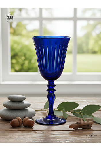 AKDEN STORE Crystal Decor Handcrafted Tall Goblet, Glass