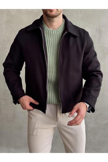 Thebomb Men's Regular Fit Lined Wool Blend Jacket