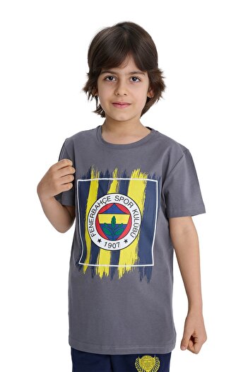 Fenerbahçe Original Colorful Logo Polo Neck Children's T-Shirt