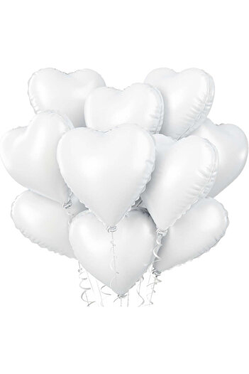 vivimall Set of 3 Metallic Foil Balloons, Valentine's Day Theme, 45 Cm, 2 Red, 1 White, Individual Packaging,