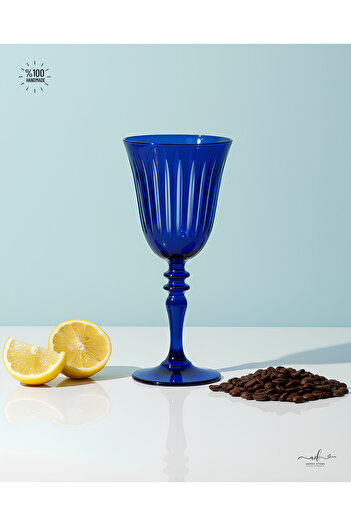 AKDEN STORE Crystal Decor Handcrafted Tall Goblet, Glass