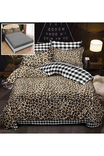 Pucioasa DOUBLE bed linen (sheet with ELASTIC), 2-SIDED model, with 6 PIECES of COARSE FIBER