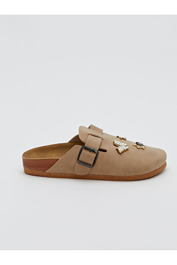 LC Waikiki Buckle-Decorated Suede-Look Women's Slippers