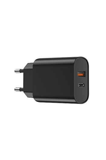 WIWU Wall Charger Wi-002 PD + QC 20W 1x USB 1x USB-C Black