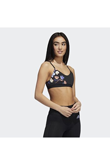 adidas Women's Floral Black Medium Support Sports Bra XS