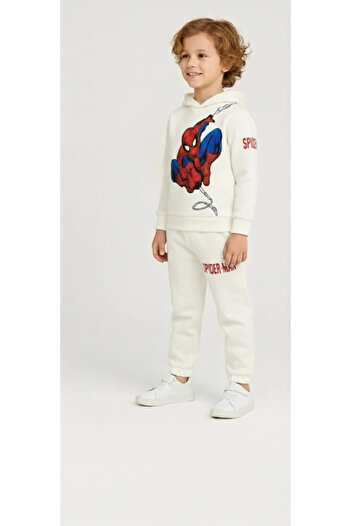 DUDO GİYİM Boys' Spider-Man Printed Hooded Tracksuit Set |   Comfortable and Stylish Casual Suit