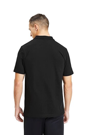 Puma Men's Liga Casuals Black Polo Shirt - Size M, 100% Cotton, Short Sleeve