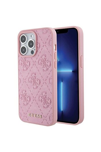 Guess Leather 4G Stamped Case GUHCP15XP4EPMP for iPhone 15 Pro Max - Pink